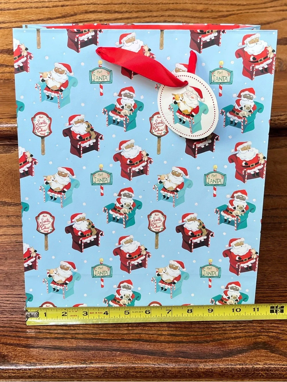 5 African American Santa Themed Holiday Christmas Gift Bags